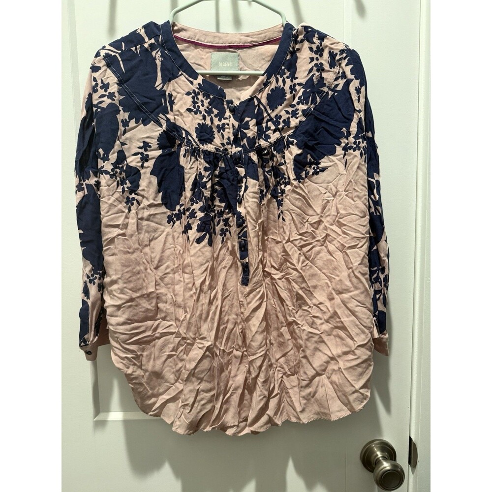 Maeve Women’s Top Blouse Batwing Sleeves Floral Print Romantic Boho Small S